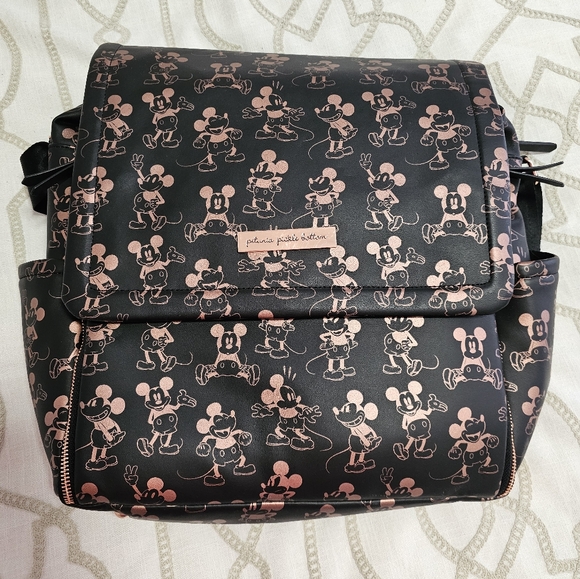 Petunia pickle disney Mickey black and gold diaper bag. - Picture 1 of 13